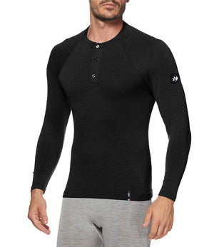 Koszulka Merino Henley z Guzikami