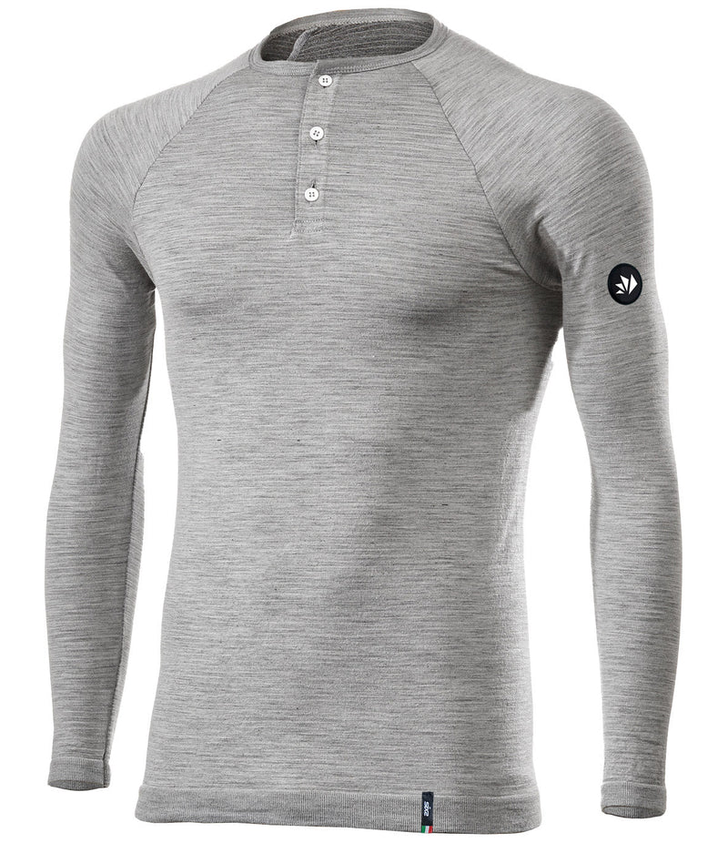 Koszulka Merino Henley z Guzikami
